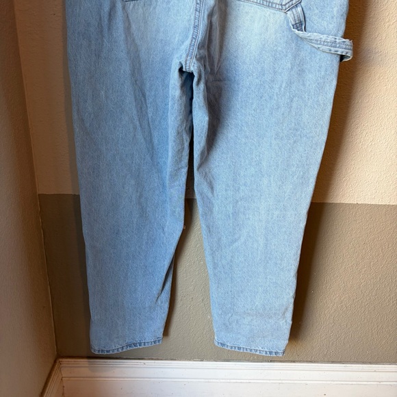 Celebrity Pink Women’s Large Relaxed Boyfriend Fit Overalls Denim Roll Cuff - Picture 13 of 13